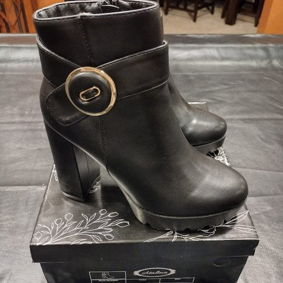 ATALINA PLATFORM BUCKLED SHORT BOOTS - Picture 14 of 15